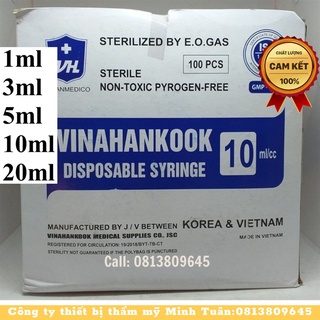 1 Hộp Kim Tiêm Vinahankook Bơm tiêm 1ml-3ml-5ml-10ml-20ml