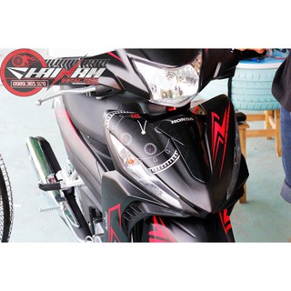 Tem Trùm Wave RSX Đen CHỉ Đỏ Đồng Hồ