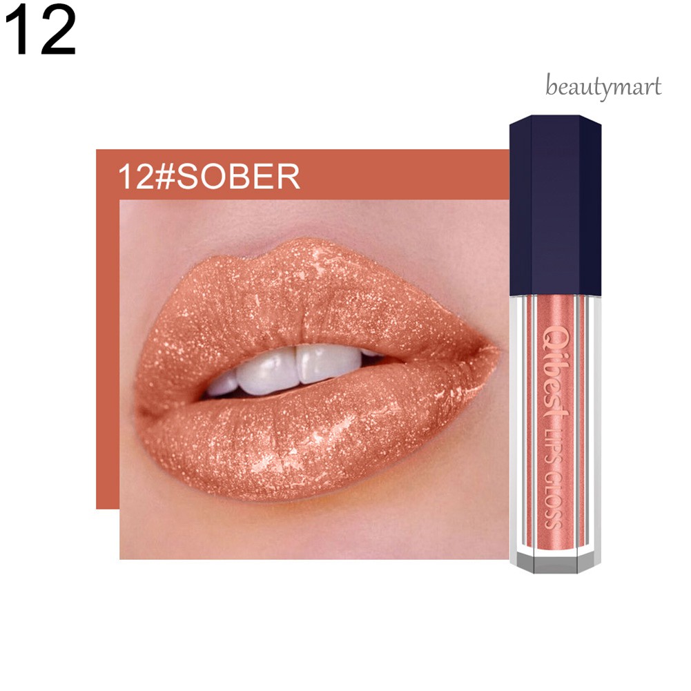 [Hàng mới về] Son kem ánh nhũ ngọc trai Qibest lâu trôi cho phái nữ