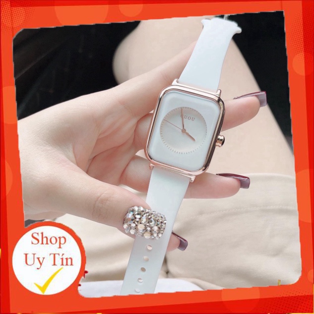 Đồng hồ nữ  mặt chữ nhật G.u.o.u dây da siêu xinh , da siêu mêm , siêu bền hợp thời trang - donghoket - GCNN-ketstore