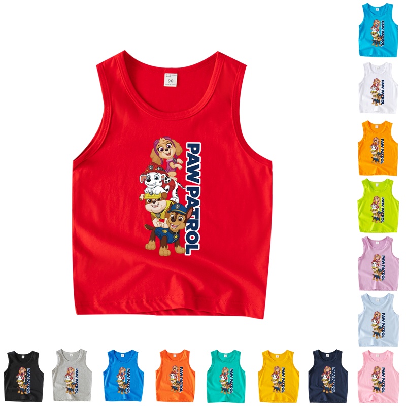 Áo Tank Top BA011 Sát Nách 8 Màu Hình Paw Patrol Cho Bé