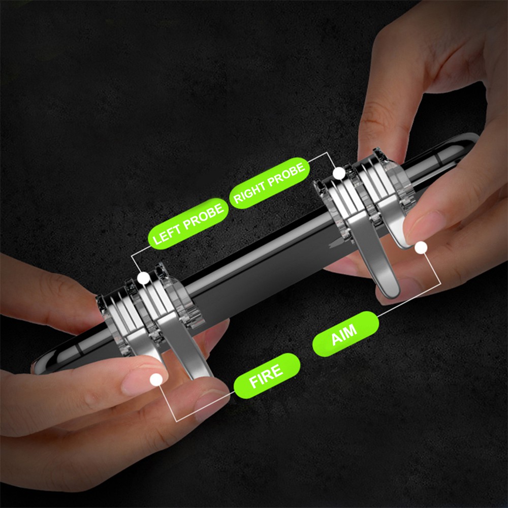 Bộ 02 gamepad nút hỗ trợ chơi game PUBG Hot WH6 hỗ trợ 6 ngón tay cùng lúc cho Smartphone / tablet - Chính hãng