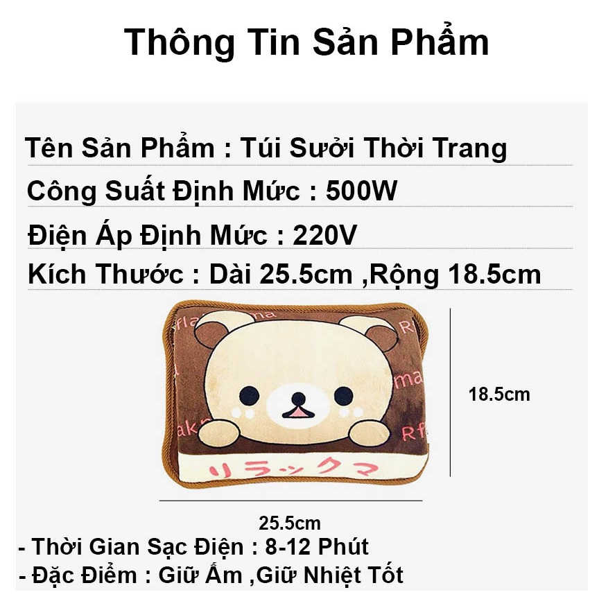 Túi sưởi ấm cắm điện giữ ấm bụng mùa đông XUXI túi sưởi mini sạc điện giữ ấm chân tay tốt