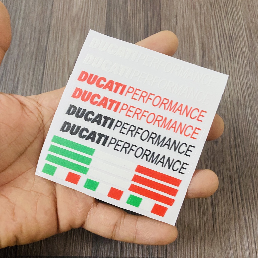 (CHÚ Ý) 01 tờ Tem in UV chữ DUCATII performante cao cấp, tem trang trí xe máy siêu chất