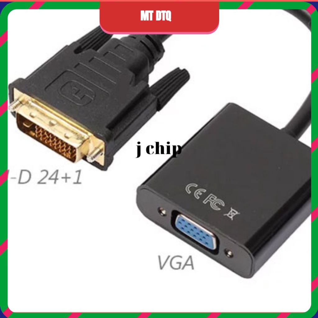 Cáp chuyển DVI (24+1) sang VGA chuẩn D cao cấp Có IC - Dây DVI to DVI HDMI to DVI 25CM giá rẻ