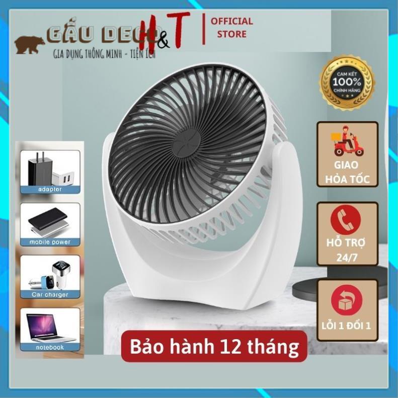 Quạt mini để bàn cổng USB di động, động cơ không tiếng ồn để phòng ngủ, xoay 120 độ
