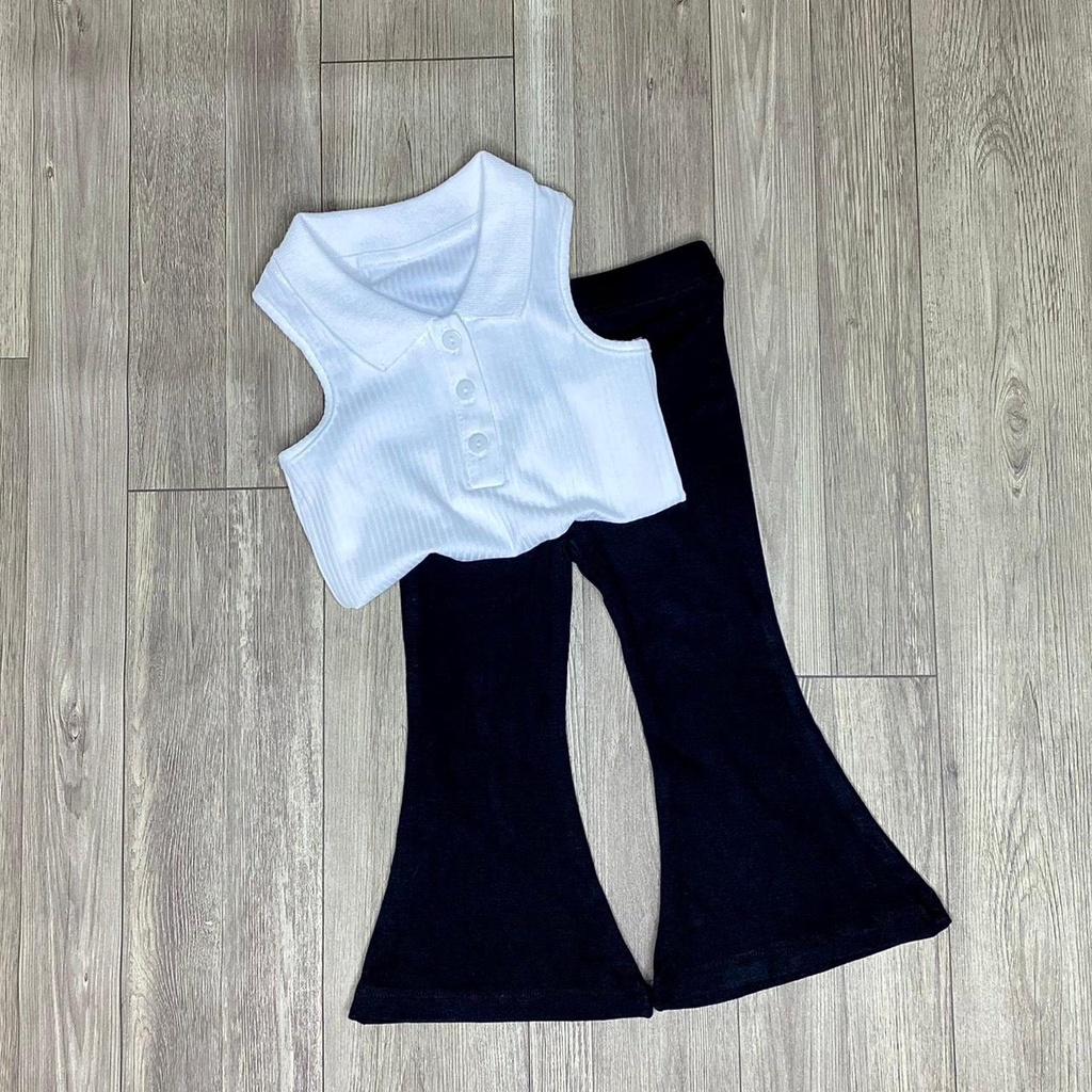 SET ÁO POLO MIX QUẦN LOE CHO BÉ