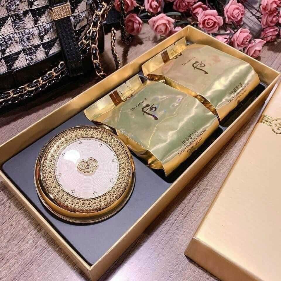[TẶNG 2 LÕI] Bộ phấn nước đông y whoo vàng Whoo GongJinhYang Mi Luxury Golden Cushion - nội địa Hàn Quốc