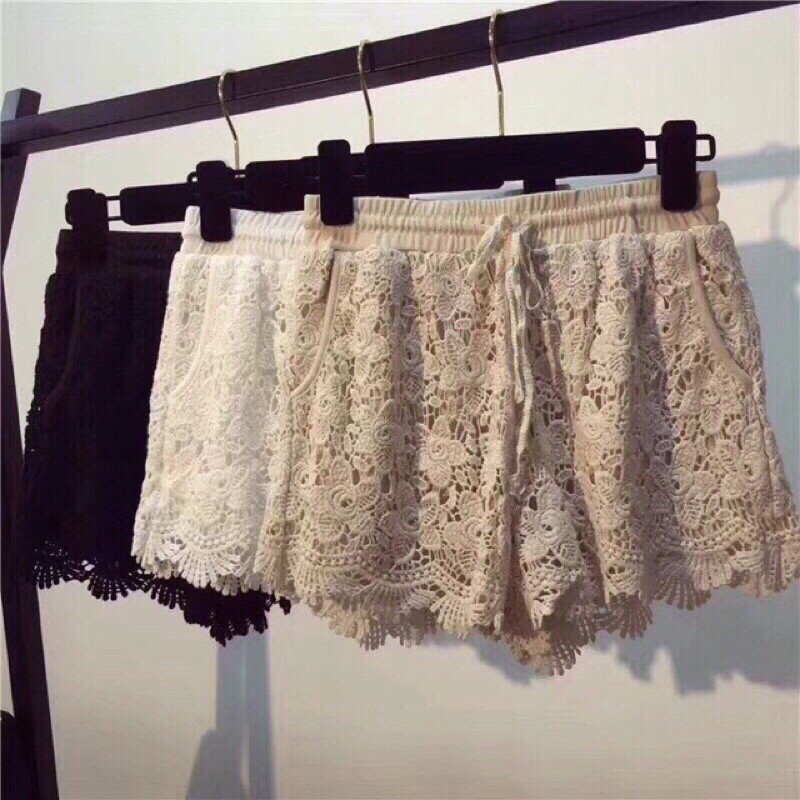 set biển - set 2 món - áo bra vẩy cá mix hạt + quần ren hoa xinh iu (có tách rời)