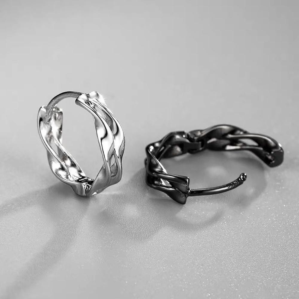 Bông Tai Gợn Sóng Phong Cách Hip Hop Thời Trang Cho Nam Và Nữ