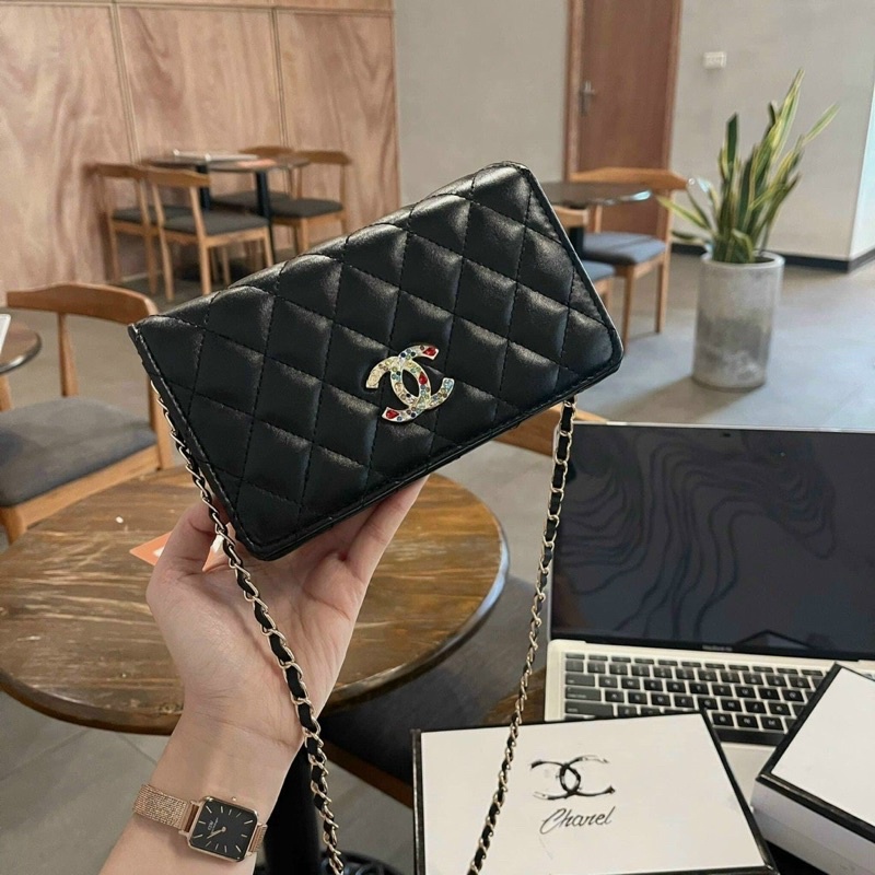 Túi ví chane chữ x đính đá mini hàng đẹp