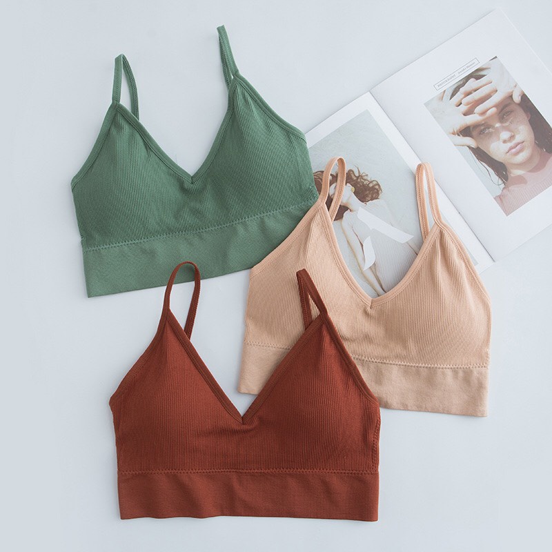 Áo Bra Nữ Cạp Cao Jengiang Áo Lót Bra tập Gym không gọng Nâng Ngực Hở Lưng 2 Dây Tôn Vòng1 gợi cảm quyến rũ
