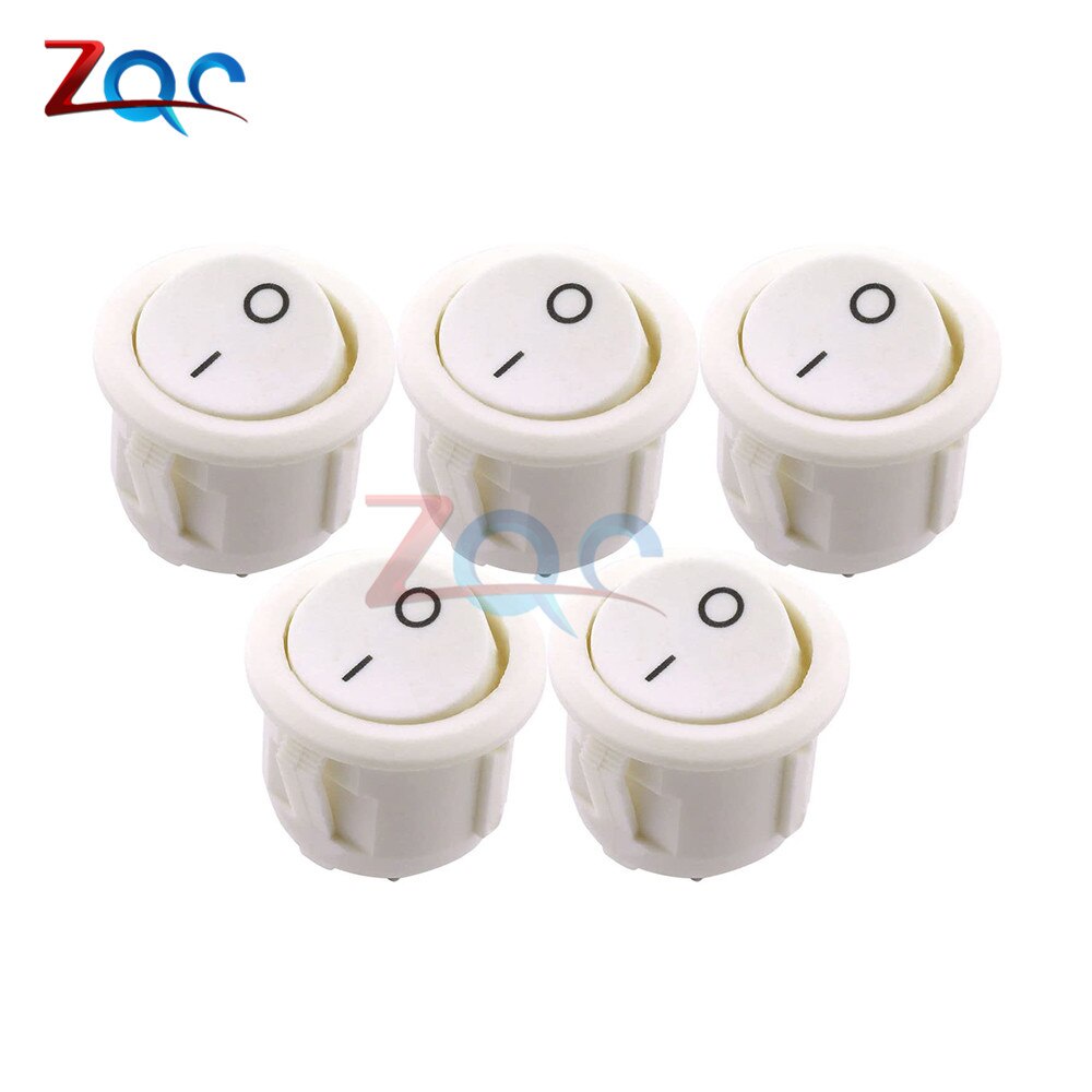 Set 5 Công Tắc Tròn KCD1-105 6A 250V AC 10A / 125V AC 2 Pin ON / Off