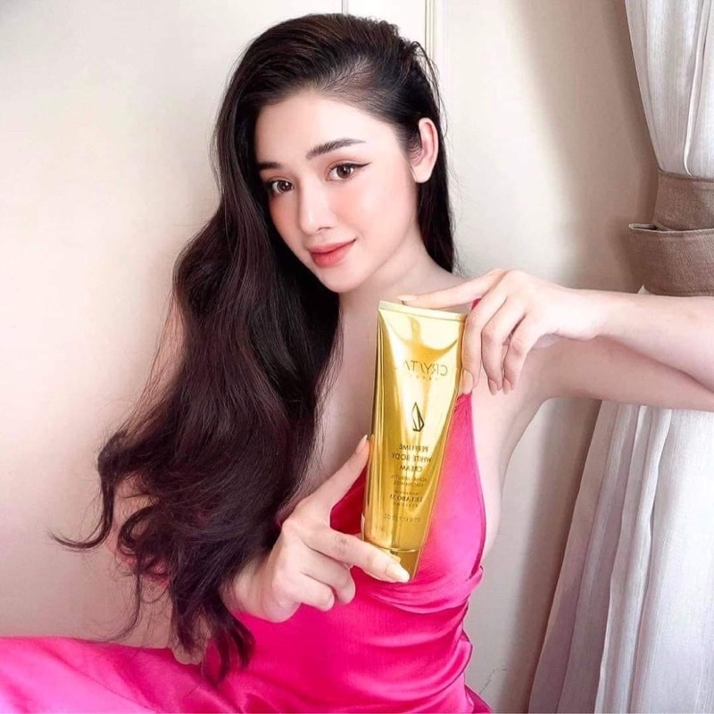 Kem body Crystal dưỡng trắng da căng mịn không bết rít siêu thơm mùi nước hoa chính hãng