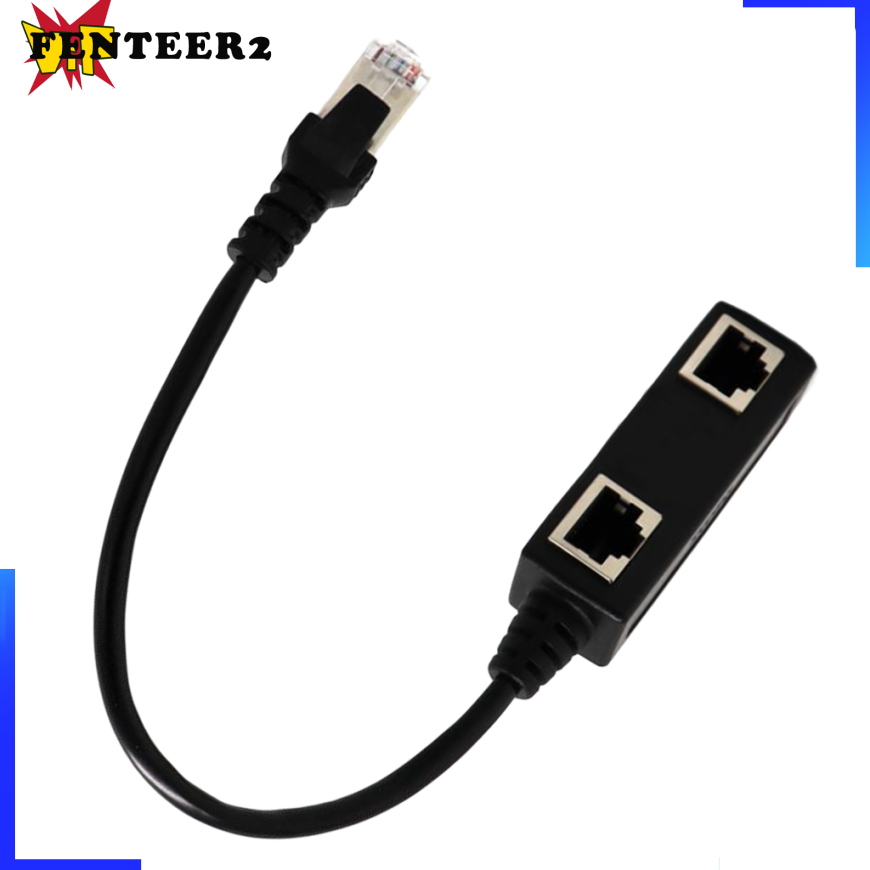 (Fenteer2 3c) 1 To 2 Port Ethernet Switch Rj45 Y Splitter Cable For Cat 5 / 6 Lan