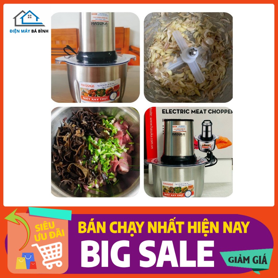 [Rẻ Vô Địch/Giá Rẻ Nhất]Máy xay thịt HASUKA HSK 123[Chính Hãng]