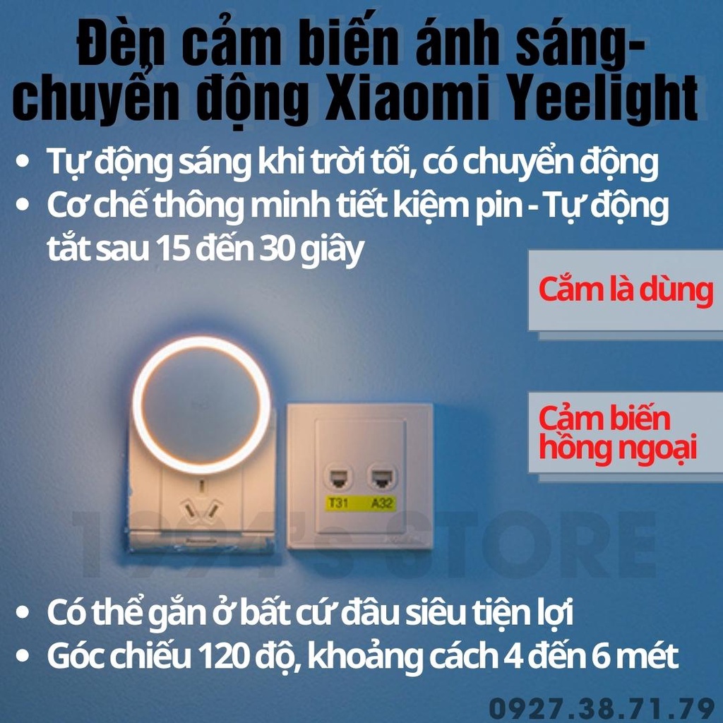 [CÓ SẴN] Đèn cảm biến hồng ngoại, cảm ứng đêm Xiaomi Yeelight YLYD03YL - Đèn ngủ thông minh Xiaomi Nightlight
