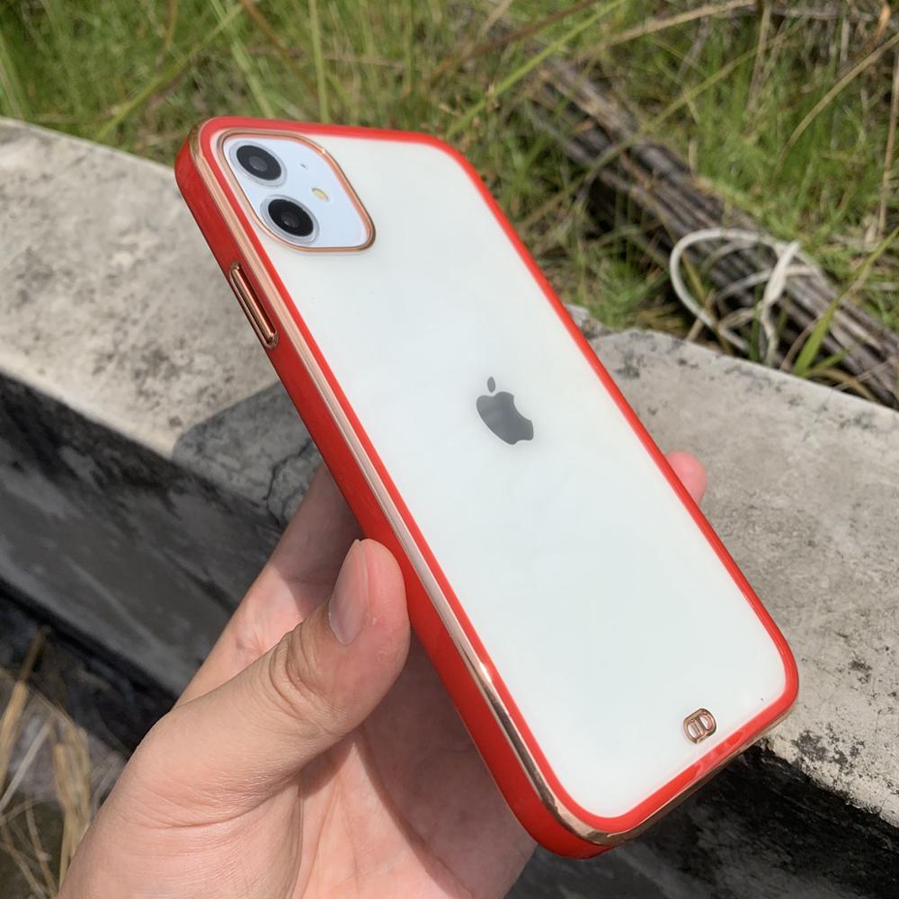 iPhone 12 Pro Max 11 Pro XS Max 12 XR X XS 7 8 Plus SE 2020  Hình vuông trong suốt Mạ hình vuông trong suốt