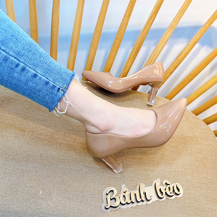 Giày Cao Gót Nữ MŨI trơn Giày búp bê mũi nhọn nữ tính cao 5p và 7p  - size 35 - size 40 mã Cotron