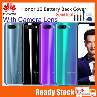 Huawei Honor 10 Nắp pin Honor 10 Mặt sau Pin Mặt kính Vỏ Bảng điều khiển Cửa sau cho Nắp lưng Vỏ sau