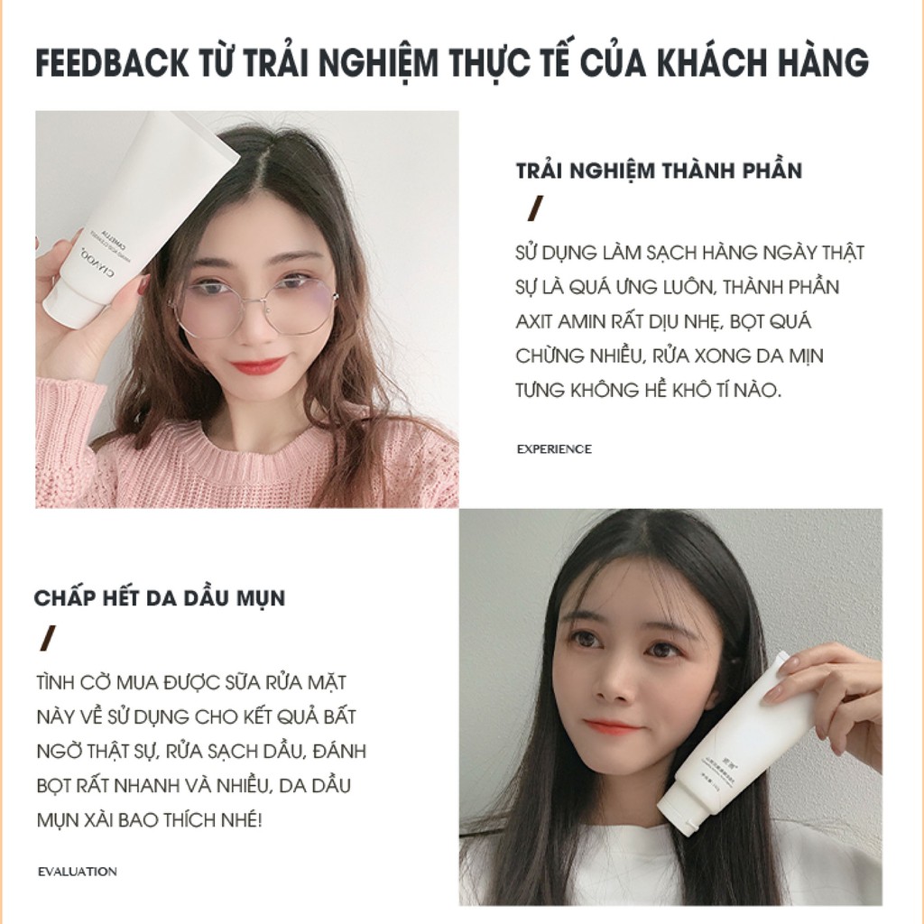 ⚡MẪU THỬ⚡ Sữa Rửa Mặt Sạch Sâu, Ngừa Mụn CIYAOO Camellia Amino Acid Cleanser 5g QX0062 | BigBuy360 - bigbuy360.vn