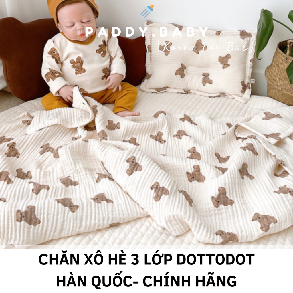 Chăn xô hè 3 lớp Dottodot Hàn Quốc cho bé