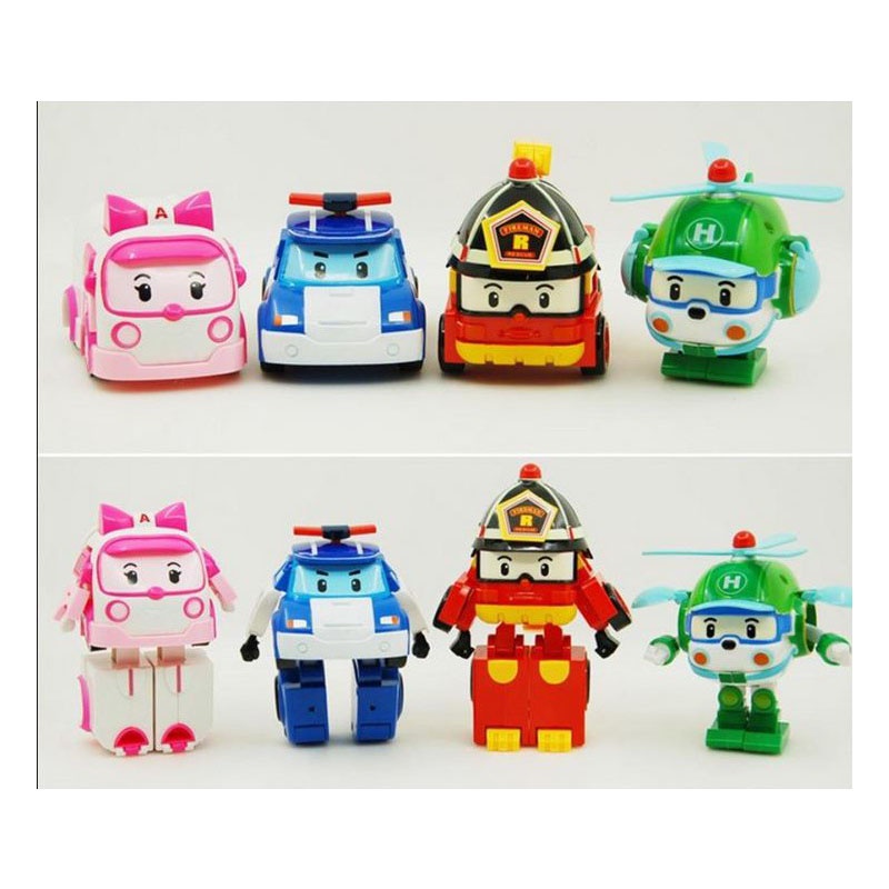Bộ 6 xe ô tô đồ chơi Biệt đội Poli Robocar biến hình
