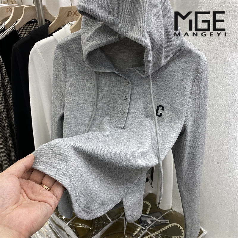Áo Hoodies Tay Dài Hoạ Tiết Chữ Thêu Thời Trang Mùa Thu Cho Phái Nữ