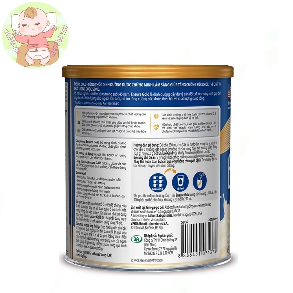 Sữa bột Ensure Gold Abbott (HMB) 400g