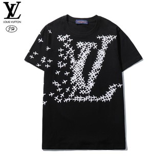 Áo Thun Cotton Tay Ngắn In Họa Tiết Lv Thời Trang Cho Nam Và Nữ