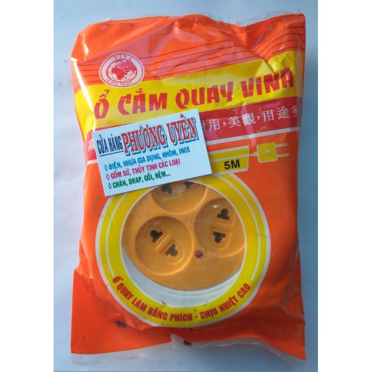 ổ điện quay VINA- điện sáng 5 mét dây