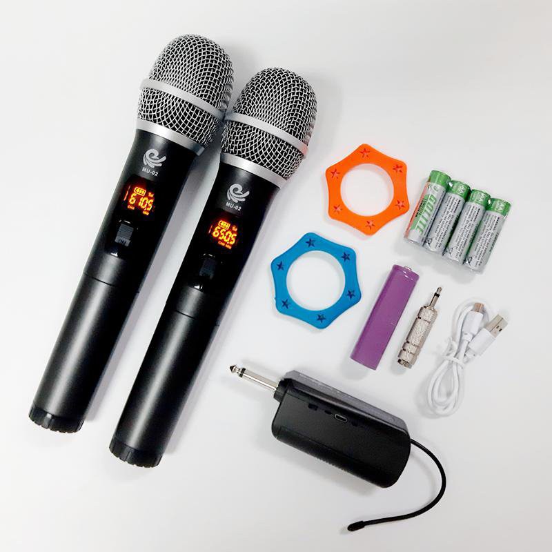 Bộ 2 Micro Karaoke Không Dây Cực Hay W108 - Kết Nối Xa - Hút Âm Cực Tốt - Hát Cực Nhẹ - Tần Số VHF - Hàng Chính Hãng