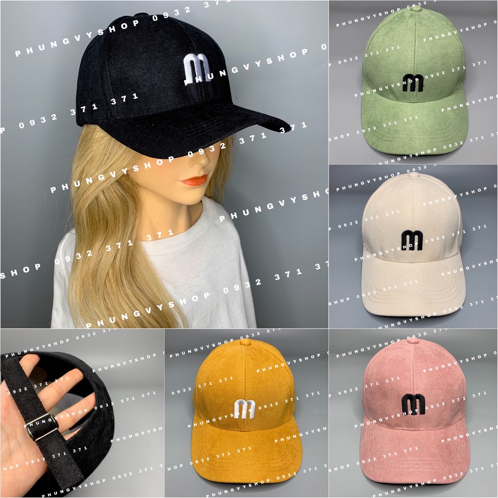 Mũ LƯỠI TRAI unisex cực hot nam nữ - THÊU Chữ M - nón kết basic