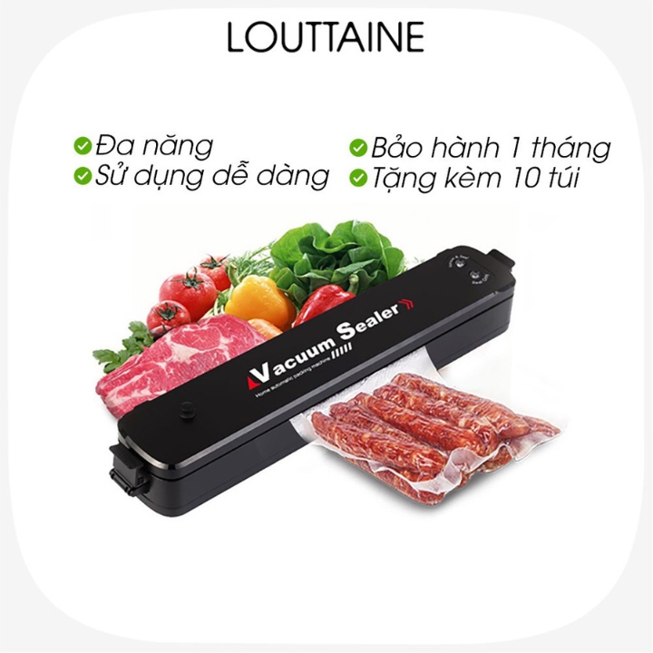 Máy Hút Chân Không - Vacuum Sealer - Kèm Hàn Miệng Túi thích hợp để bảo quản thực phẩm tươi sống, chống nấm mốc