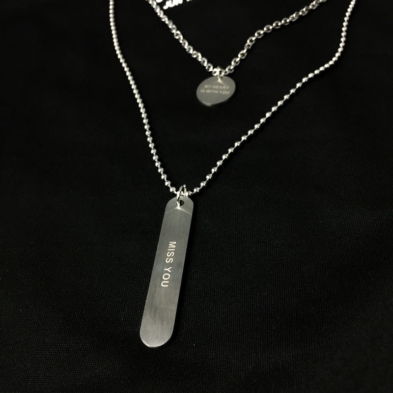 Dây Chuyền Mặt Tròn Khắc Chữ 22313 Phong Cách Harajuku Nhật Bản Dành Cho Cặp Đôi