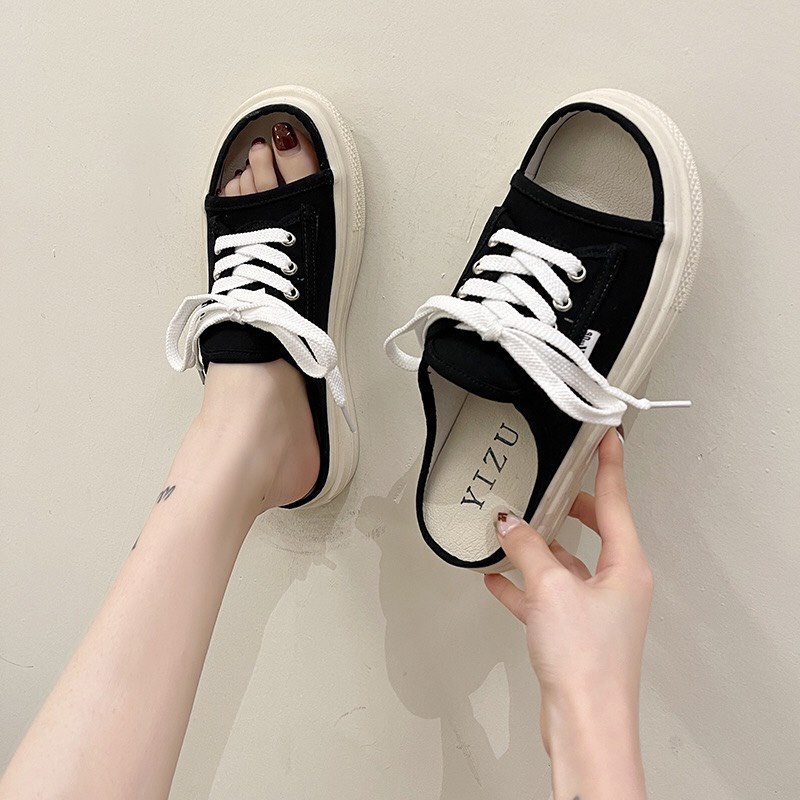 ( 3 MÀU ) Dép SỤc Nữ Hở Múi Dây Buộc Kiểu Dáng Trẻ Trung Cực Xinh Xắn