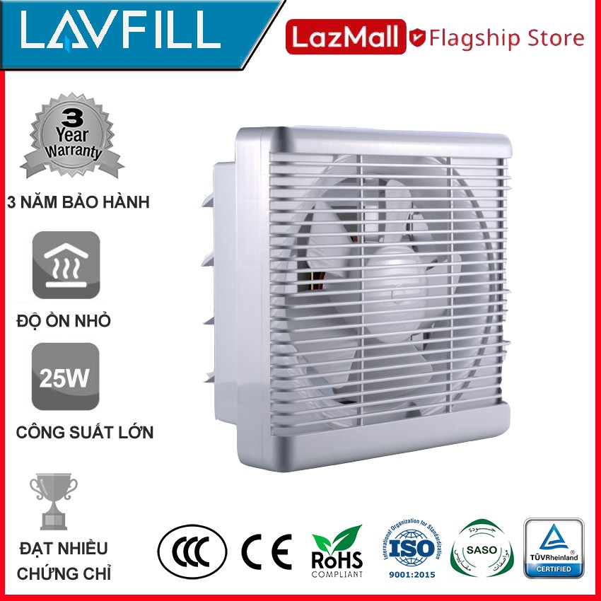 [FREESHIP 99K]_Quạt thông gió 2 chiều 6 inch với lỗ chờ 20 x 20cm Model LAVFILL LFW-15DK