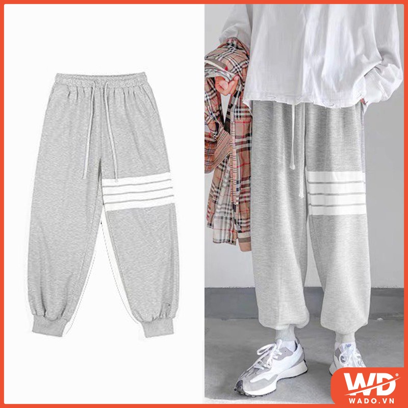 Quần jogger nam, nữ Wado dáng suông trơn bo gấu unisex chất nỉ da cá mềm mịn