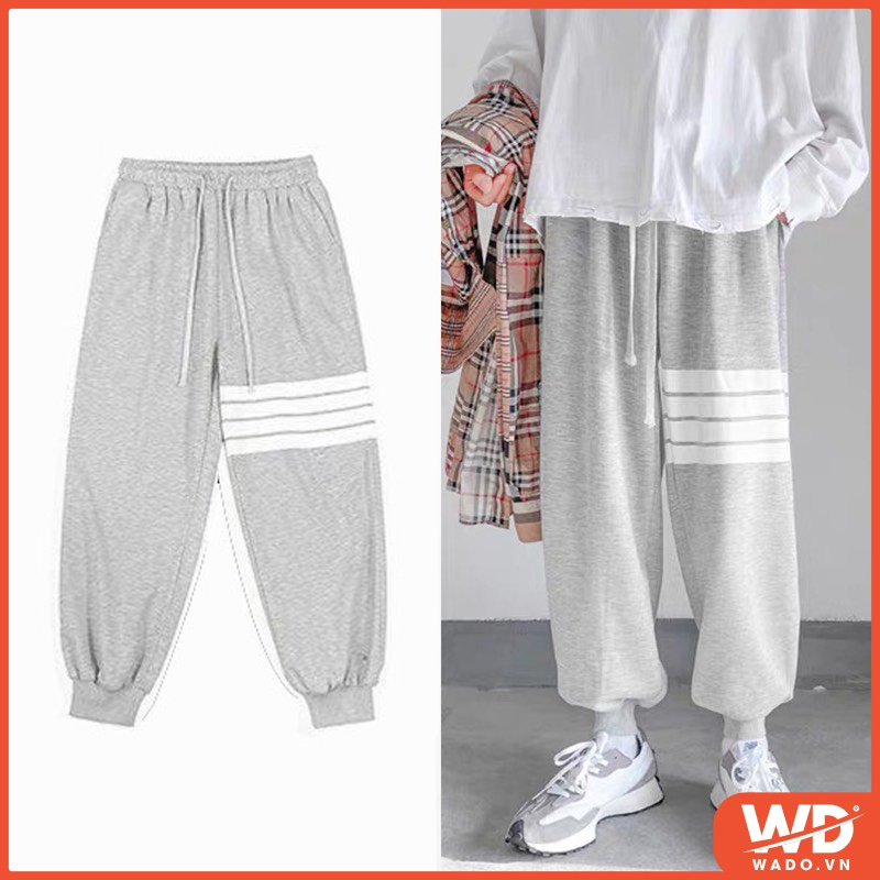 [HÌNH THẬT 100%] Quần jogger nam, nữ Wado dáng suông trơn bo gấu unisex chất nỉ da cá mềm mịn