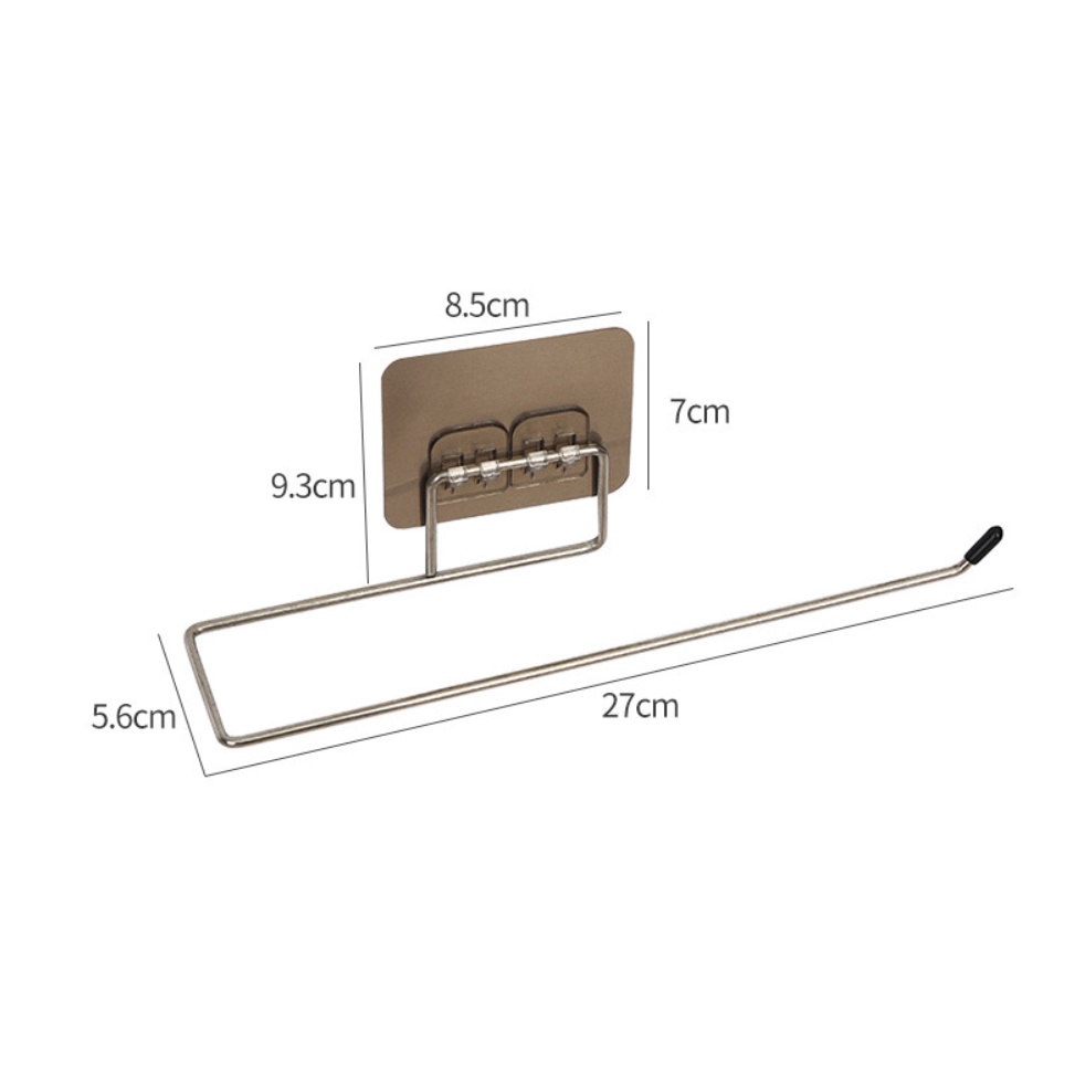 THANH INOX MÓC CUỘN GIẤY, KHĂN LAU BẾP, GIẤY VỆ SINH DÁN TƯỜNG TIỆN LỢI BIBI 113
