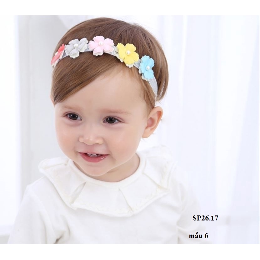PK82 Băng đô hoa bản nhỏ xinh bé gái/Turban Chun Co Giãn Tốt Không Lằn Đầu Cho Bé Sơ Sinh Đến 2 Tuổi