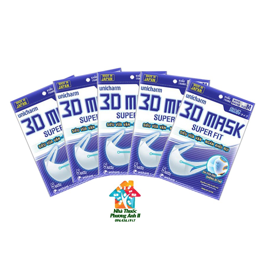 Combo 5 Khẩu trang 3D Mask Unicharm