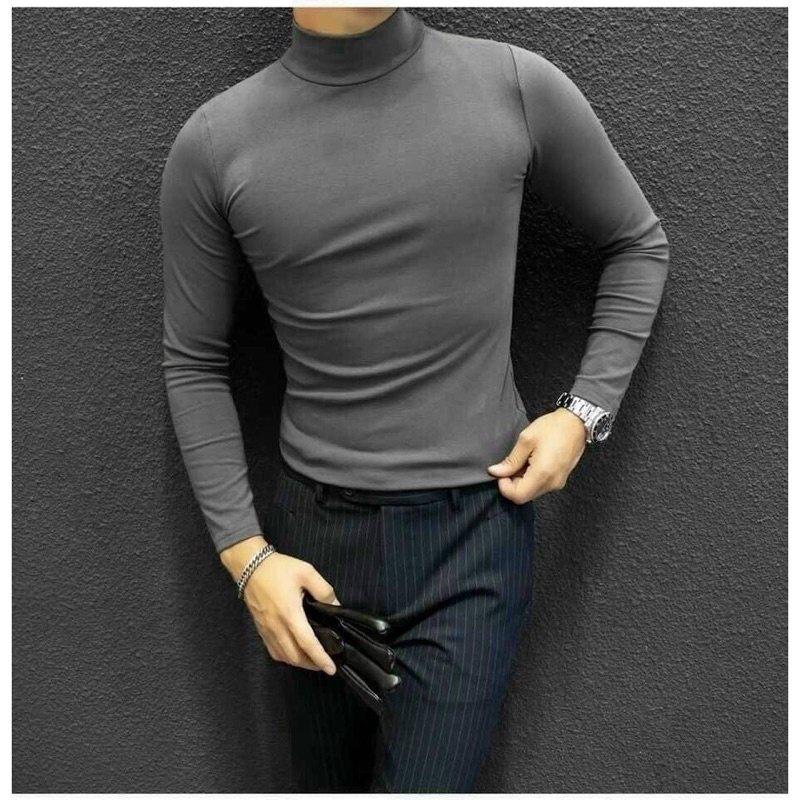 [Mã SR101512 giảm 25% đơn 50K] Áo giữ nhiệt Nam lót Nỉ, cổ cao dài tay, ôm body co dãn giữ ấm tốt size<=80kg | BigBuy360 - bigbuy360.vn