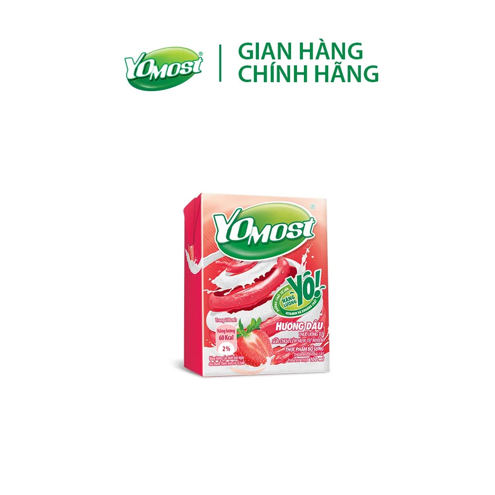 Thùng 48 Hộp Sữa chua uống Yomost vị dâu 100ml/hộp