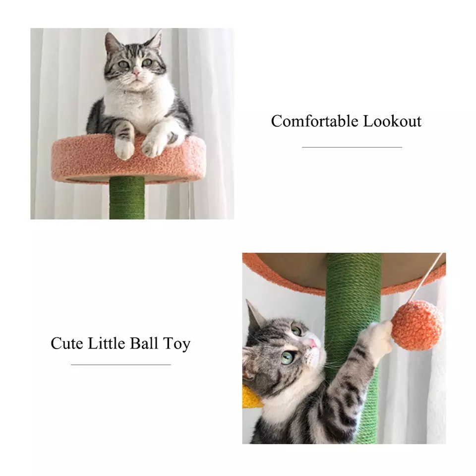 Cattree cho mèo Trụ cào móng. Nhà cây leo trèo hoa lá cành cute. Đa Năng - Tiện Nghi - To Bền, Chắc Chắn