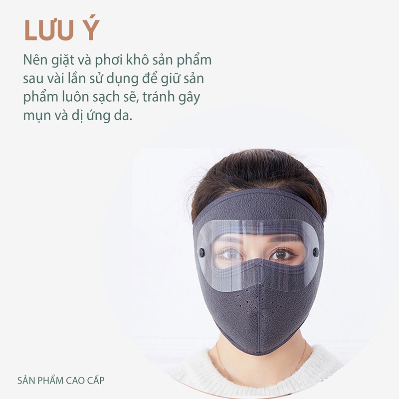 Khẩu trang lông cừu kèm kính bảo vệ mắt che kín mặt - Khẩu trang ninja lông cừu kèm kính bảo vệ mắt che kín mặt