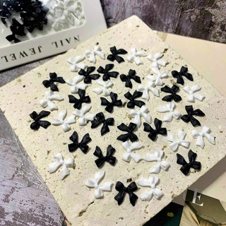 Set chram nơ Trắng - Đen Hot Trending - Đính móng siêu đẹp