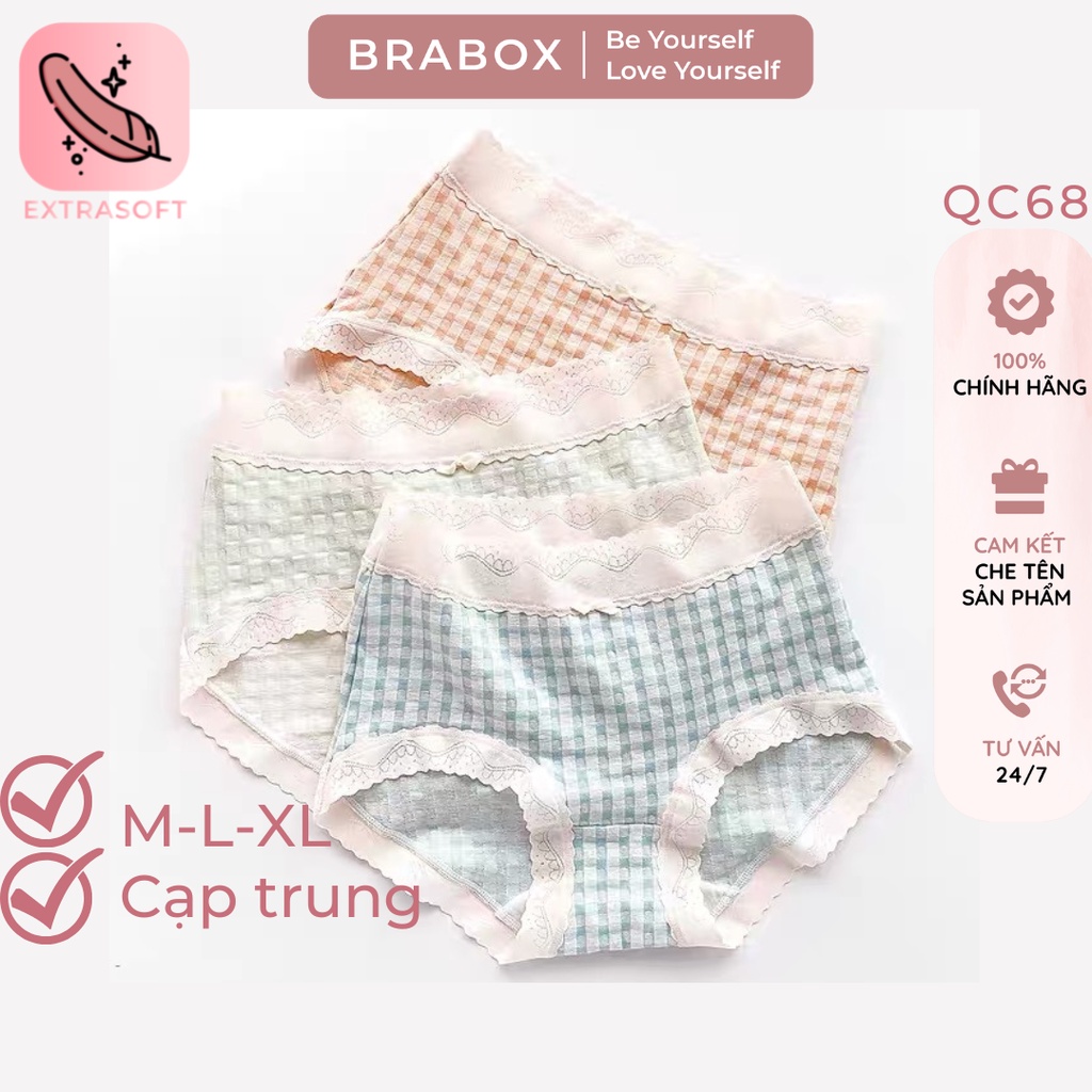 Quần lót caro MODAL không viền CÓ BIGSIZE BRABOX QC68