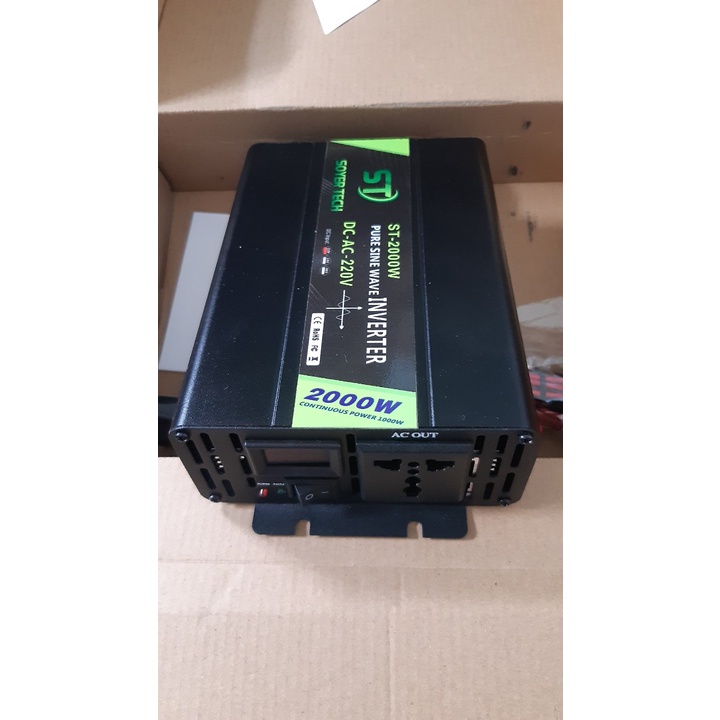 Bộ chuyển đổi điện Sin Chuẩn 2000W-Bộ Đổi Nguồn 12V sang 220V SOYER TECH - ST-2000W