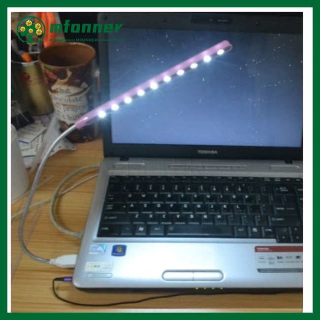Đèn Led Đọc Sách 10 Bóng Led Vỏ Kim Loại Sạc Usb Mềm Mại Xoay 360 Độ